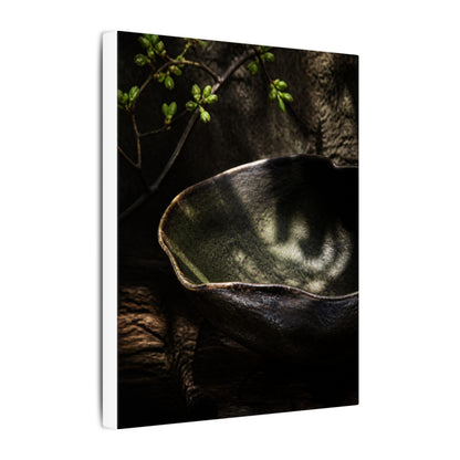 Sophisticated Ceramic Bowl Canvas Art - Dark Texture Dark Japandi