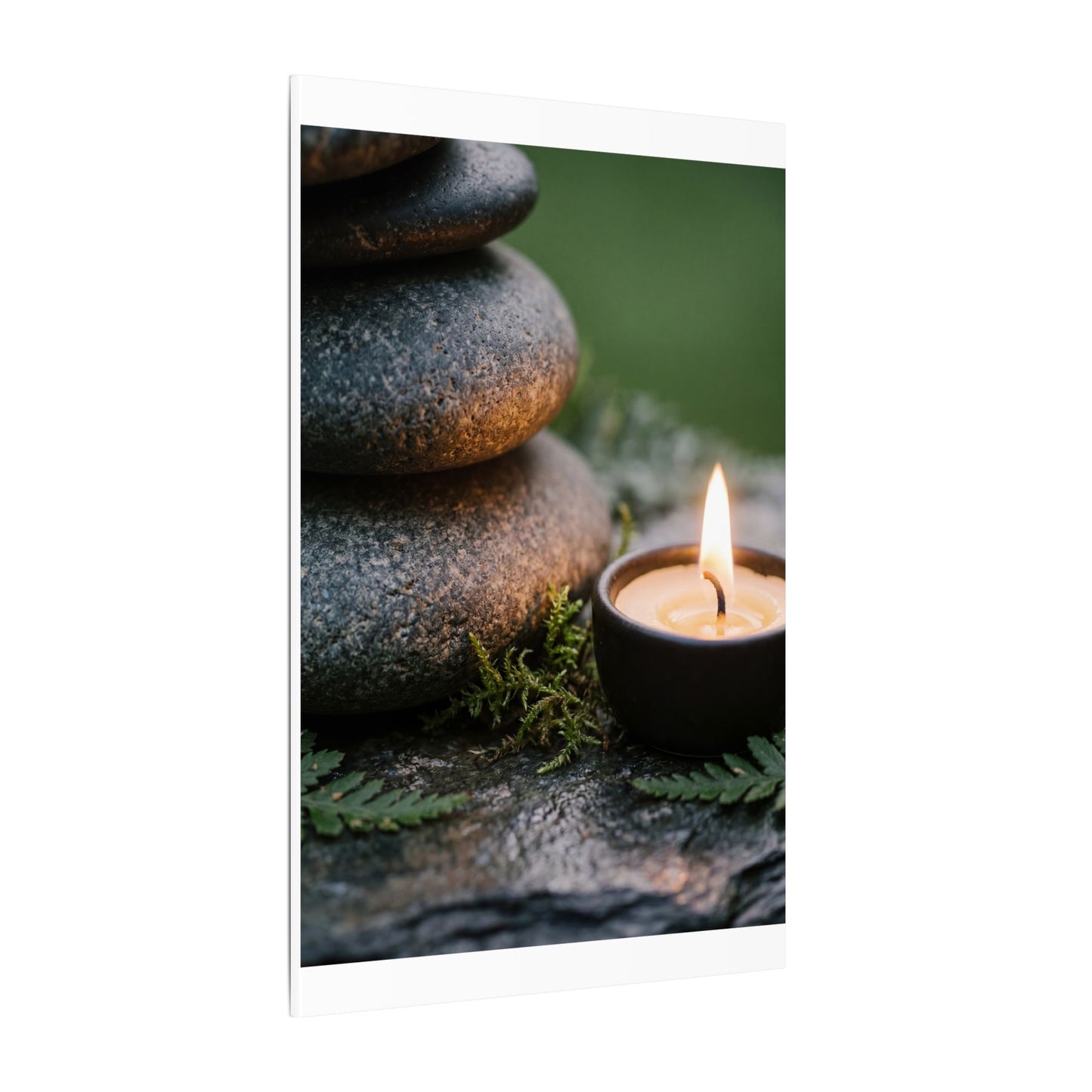 Warm River Stones Canvas Art - Japanese Pattern Japandi