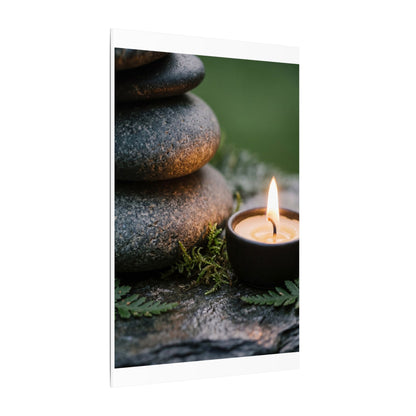 Warm River Stones Canvas Art - Japanese Pattern Japandi