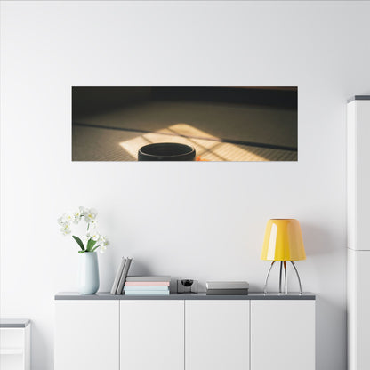 Dark Japandi Tea Ceremony in Golden Hour | Moody Minimal Canvas Art