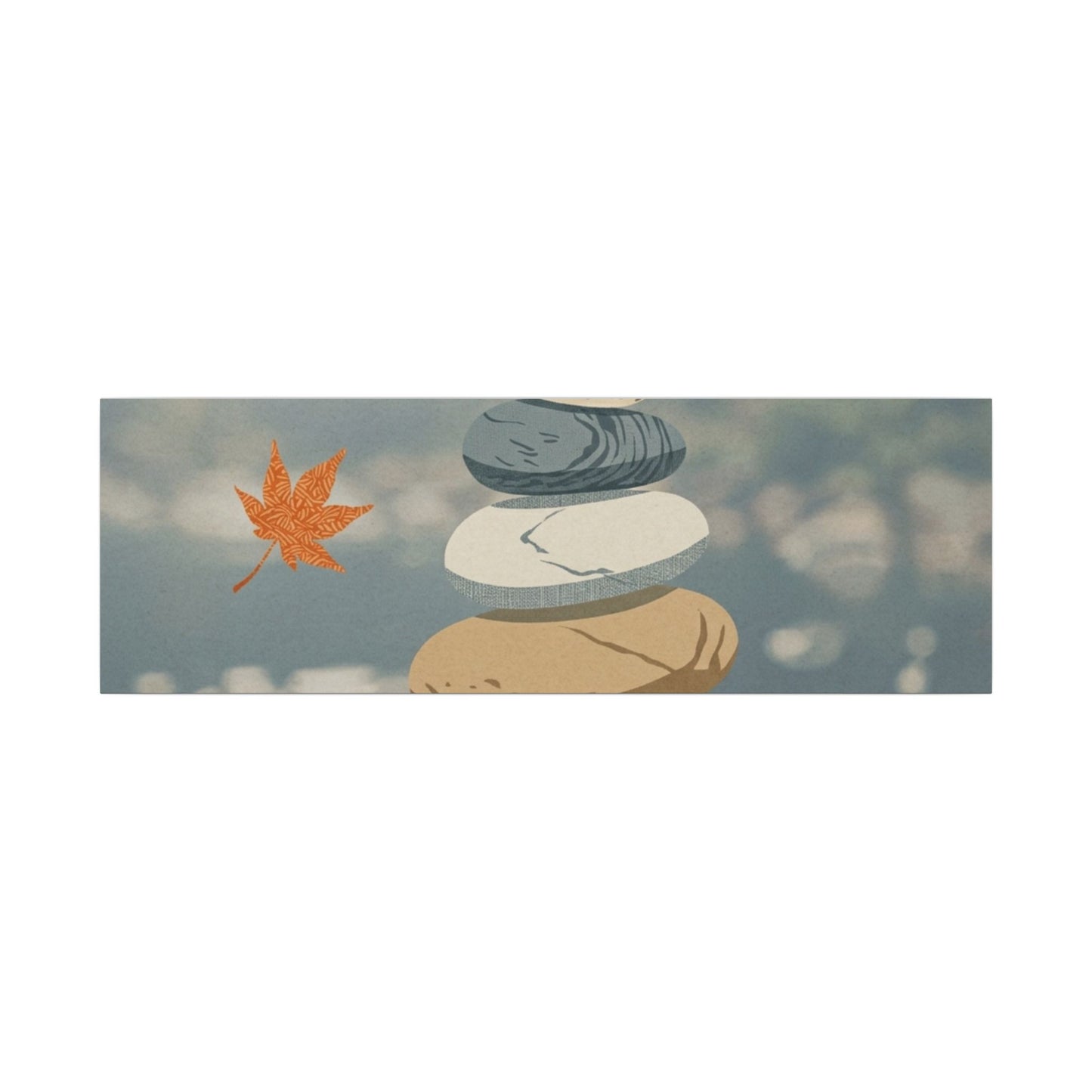 Warm River Stones Canvas Art - Japanese Pattern Japandi