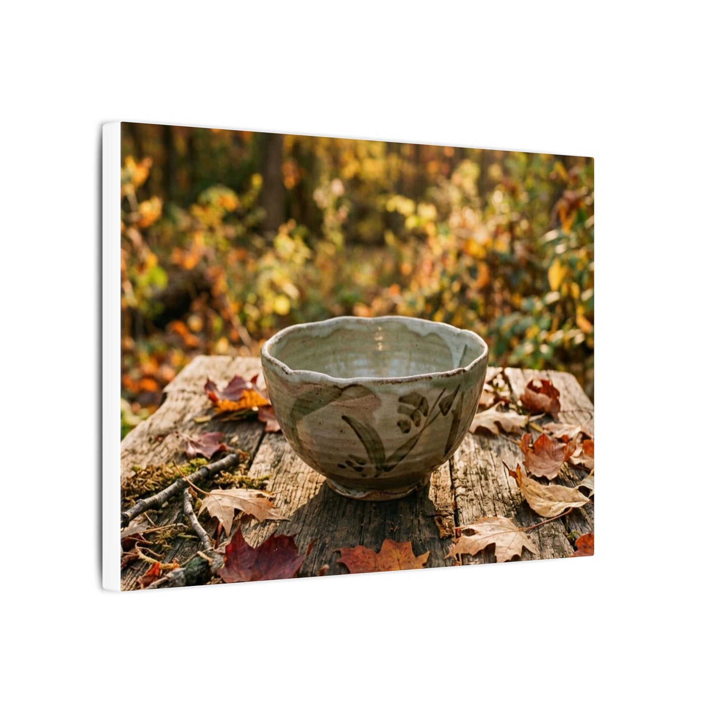 Golden Hour Ceramic Bowl Canvas Art - Japandi Fukinsei