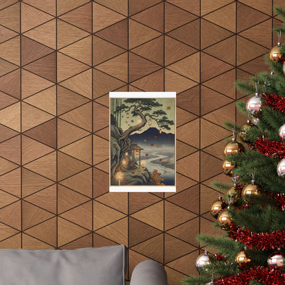 Pine Tree Autumn Wall Art Print | Zen Tranquil Design