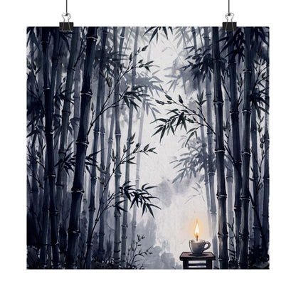 Bamboo Grove Spring Wall Art Print | Zen Peaceful Design Art Print