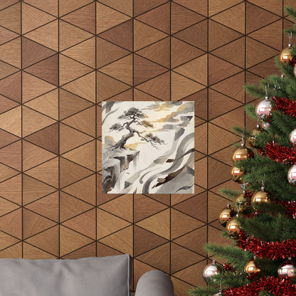 Pine Tree Japanese Pattern Wall Art Print | Cozy Japandi Art