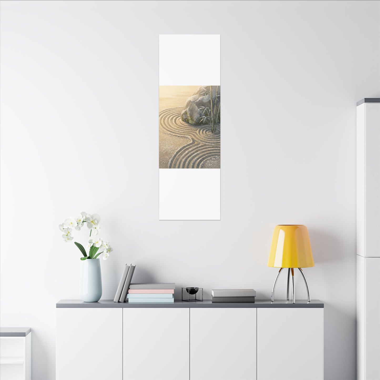 Rock Garden Winter Canvas Art | Zen Peaceful Design