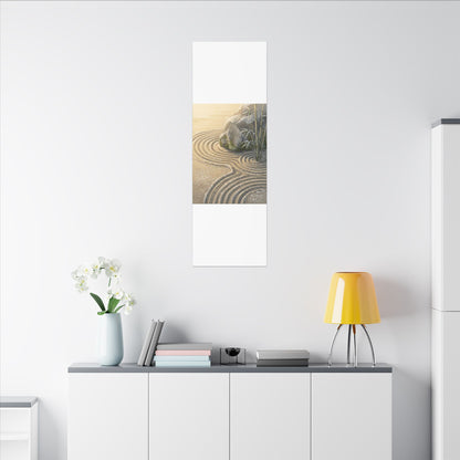 Rock Garden Winter Canvas Art | Zen Peaceful Design
