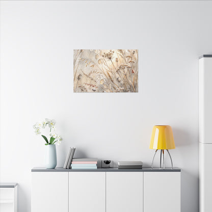 Winter Dried Flowers Watercolor Canvas Art | Warm Decor