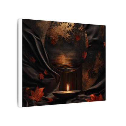 Silk Drape Autumn Canvas Art | Dark Japandi Moody Design