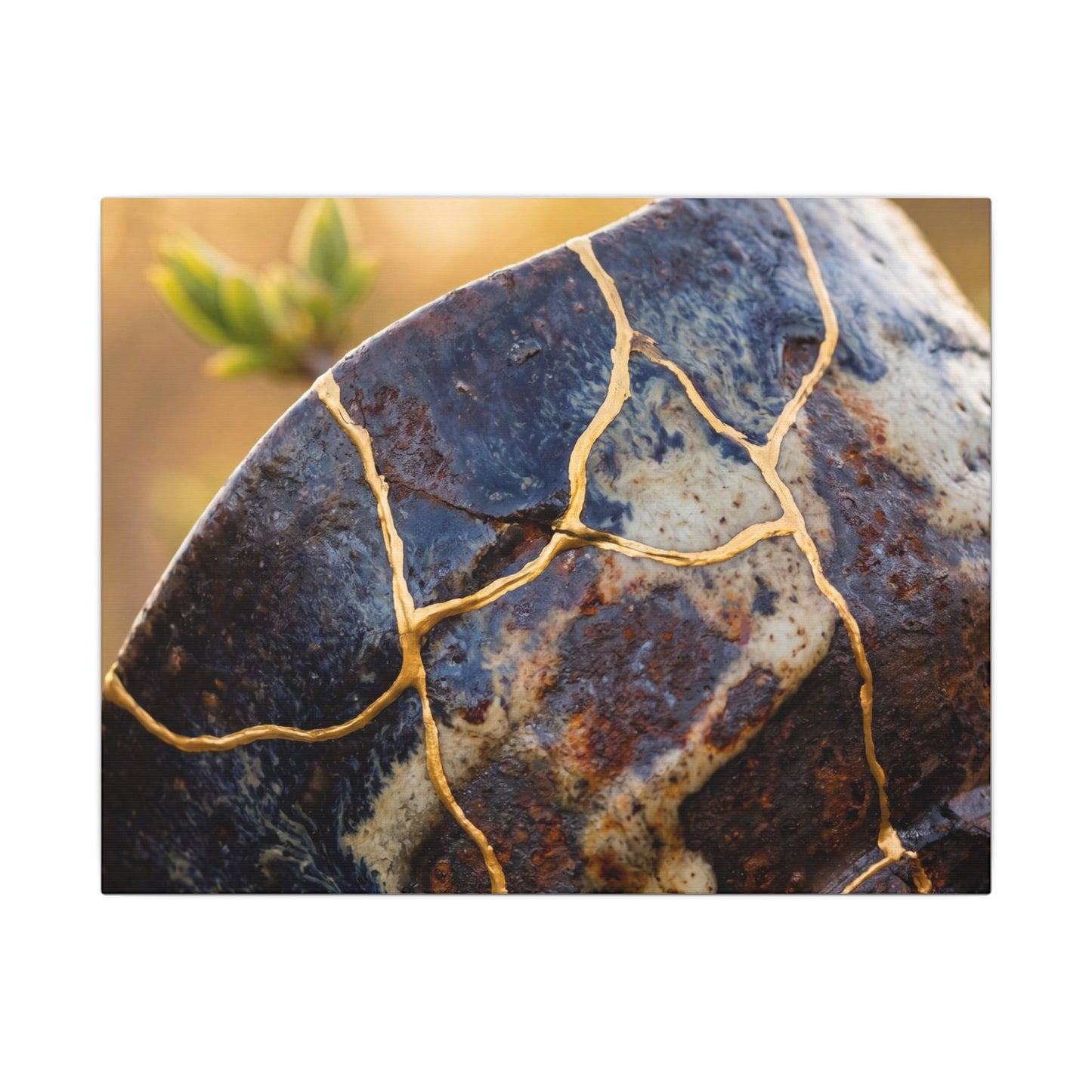 Fukinsei Rust Patina Canvas Art - Kintsugi Gold Repair