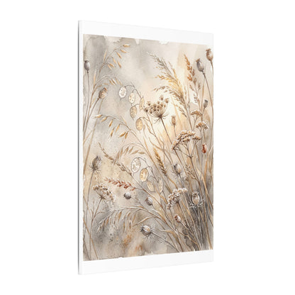Winter Dried Flowers Watercolor Canvas Art | Warm Decor