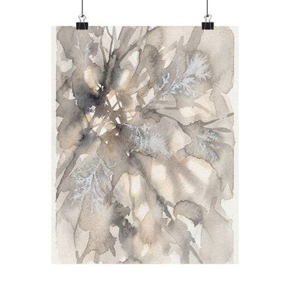 Shadow Play Wall Art Print | Winter Japandi Watercolor Art