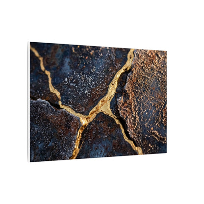 Winter Rust Patina Gold Vein Canvas Art | Resilient Decor