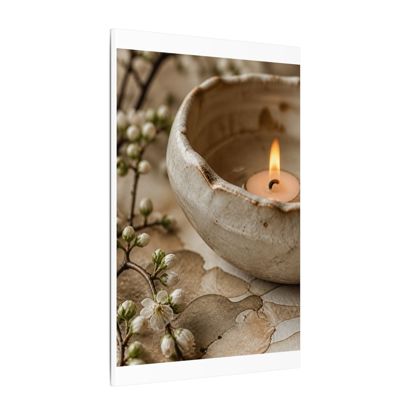 Kanso Ceramic Bowl Canvas Art - Japandi Watercolor
