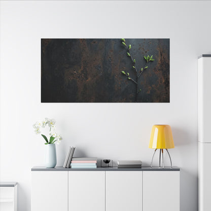 Rust Patina Moody Minimal Canvas Art | Moody Dark Japandi Art