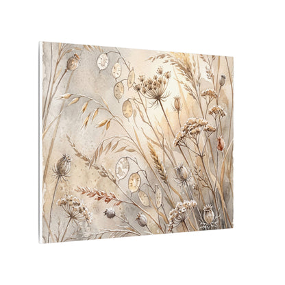 Winter Dried Flowers Watercolor Canvas Art | Warm Decor