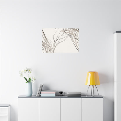 Neutral Shoji Screen Canvas Art - Minimal Line Japandi