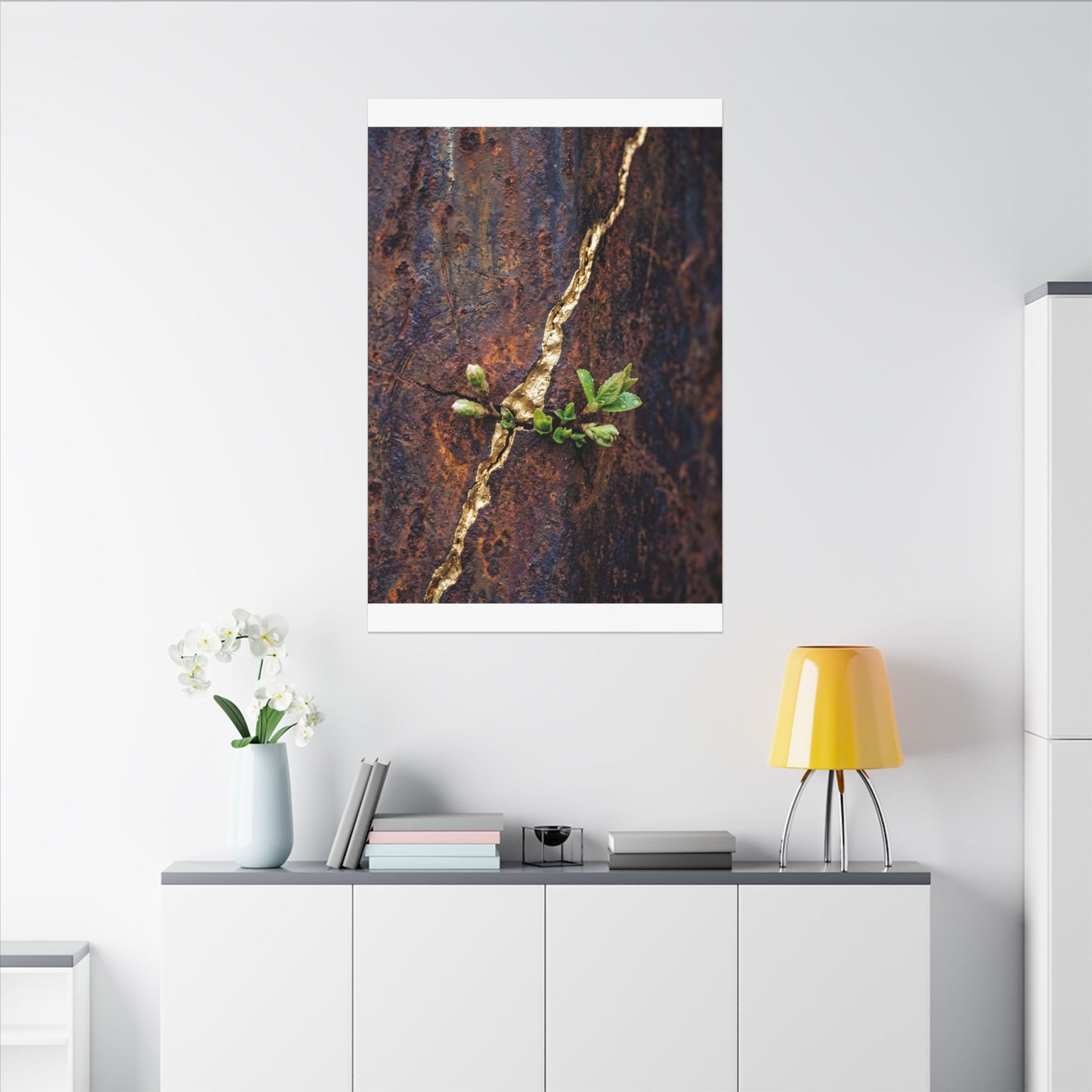 Overcast Rust Patina Canvas Art - Kintsugi Datsuzoku