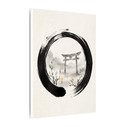 Spring Torii Gate Enso Canvas Art | Tranquil Decor