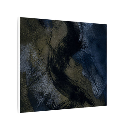 Shibui Ink Brushstroke Canvas Art - Dark Japandi Dark Texture