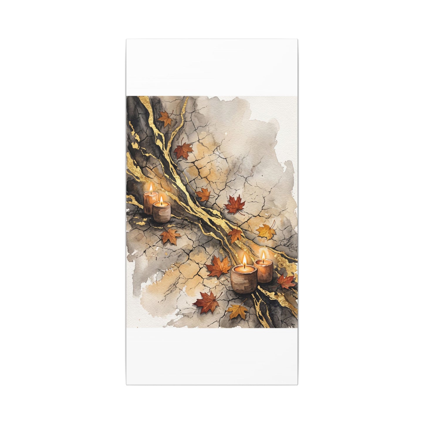 Cracked Earth Autumn Canvas Art | Japandi Warm Design
