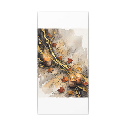 Cracked Earth Autumn Canvas Art | Japandi Warm Design