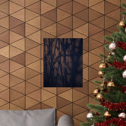Golden Hour Shadow Play Wall Art Print - Dark Japandi Mono No Aware