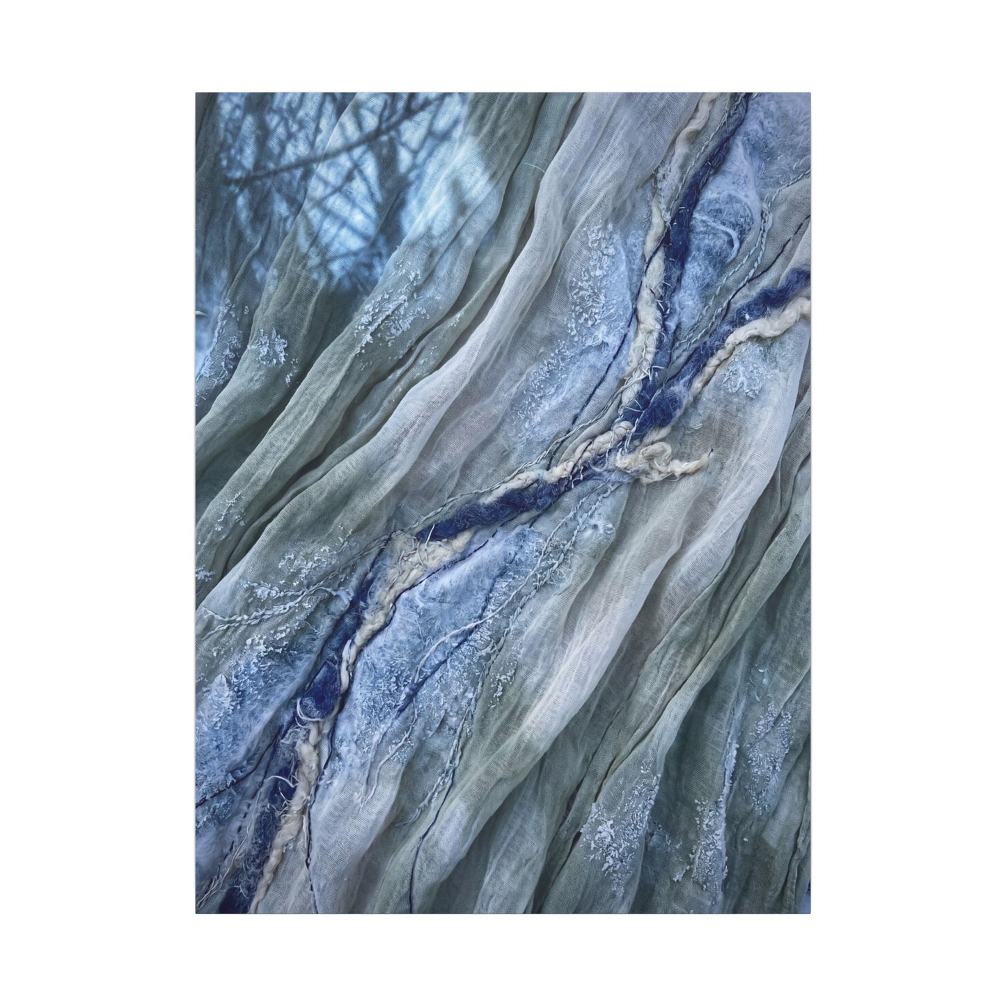 Moonlight Silk Drape Canvas Art - Japandi Mono No Aware