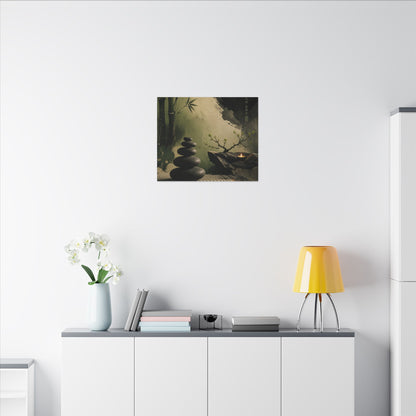 River Stones Spring Canvas Art | Zen Contemplative Design