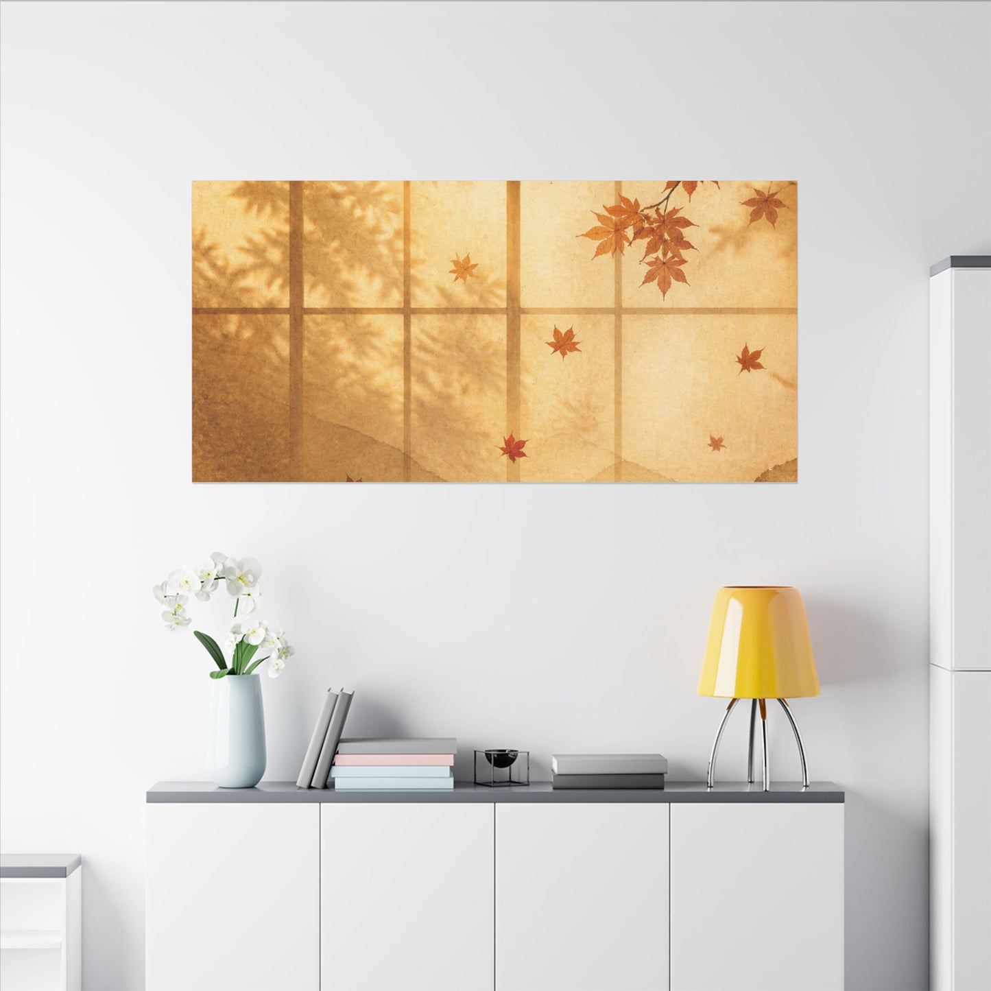Shoji Screen Texture Canvas Art | Earthy Japandi Art
