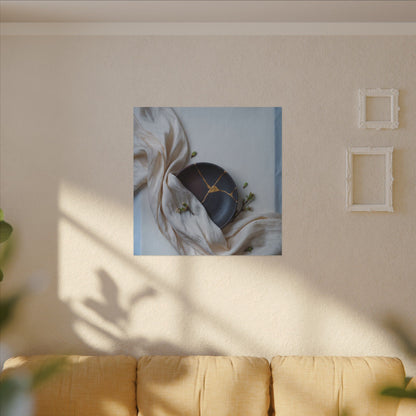 Ma Silk Drape Canvas Art - Kintsugi Gold Repair