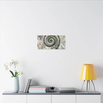 Winter Fern Unfurling Watercolor Canvas Art | Cozy Decor