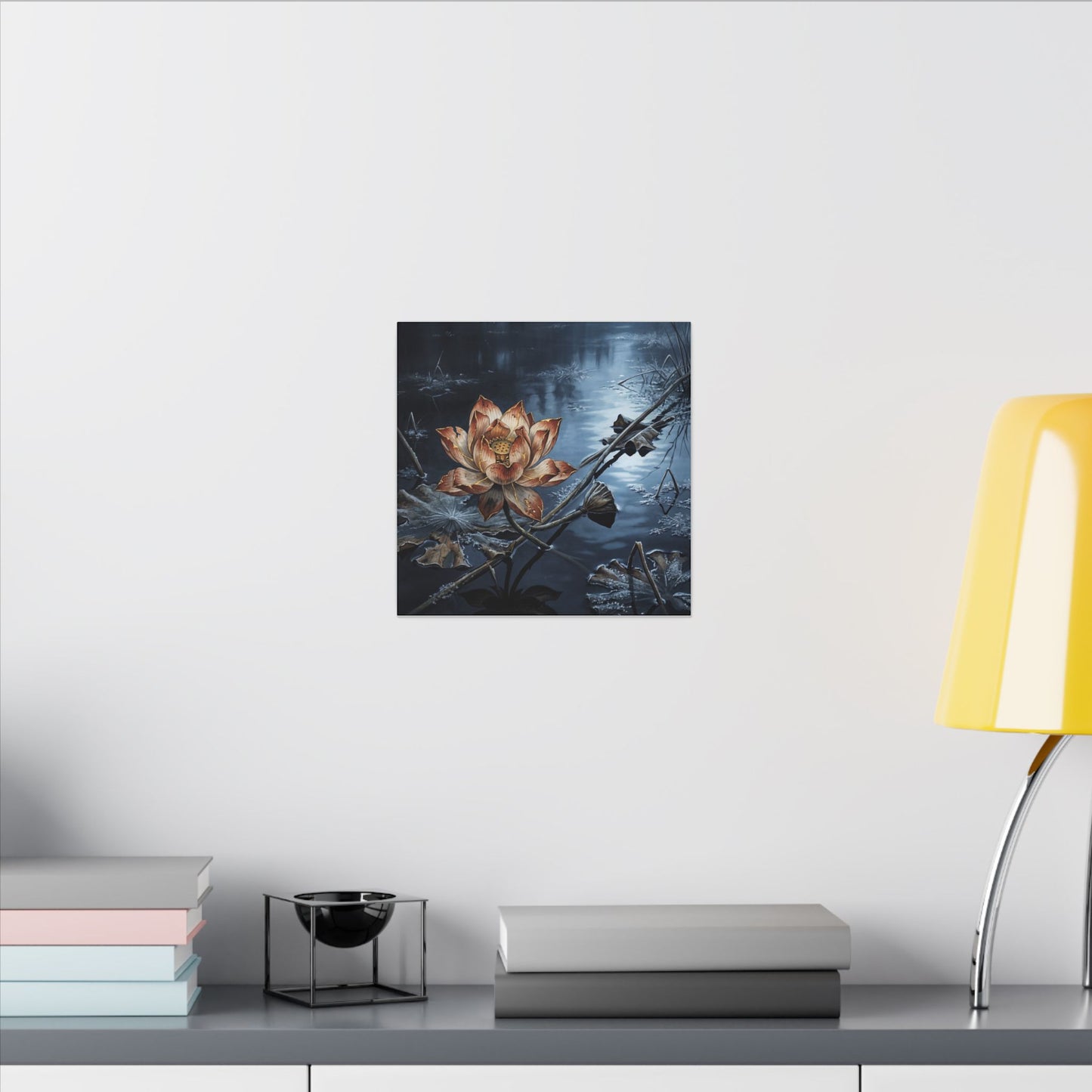 Winter Lotus Flower Broken Beauty Canvas Art | Healing Decor