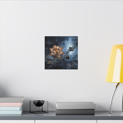 Winter Lotus Flower Broken Beauty Canvas Art | Healing Decor