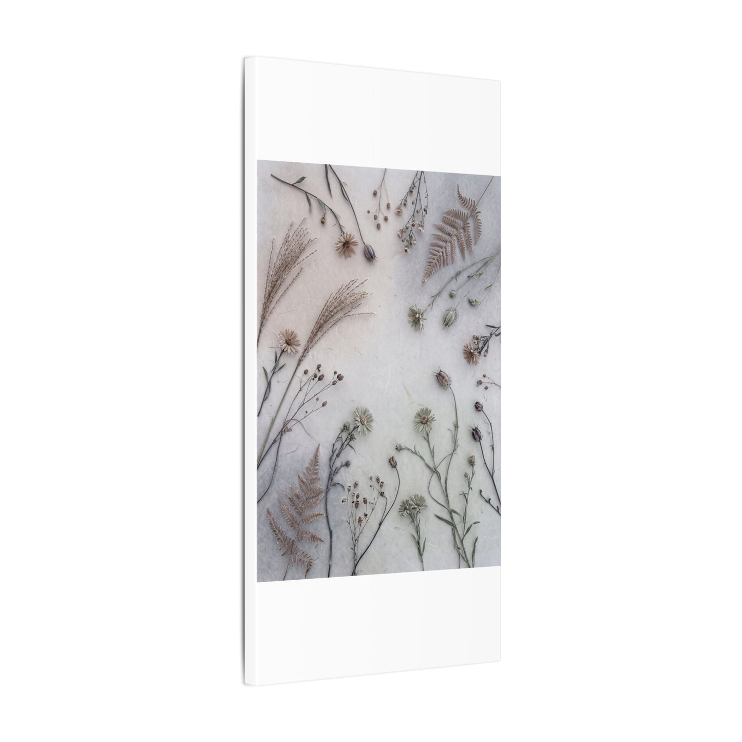 Dried Flowers Japanese Pattern Canvas Art | Elegant Japandi Art