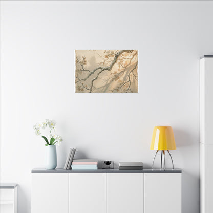 Cherry Blossom Canvas Art | Winter Japandi Japanese Pattern Art