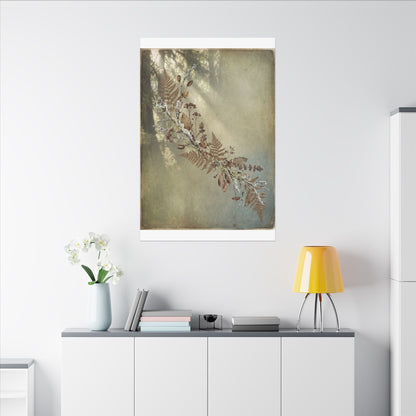 Winter Dried Flowers Forest Whimsy Canvas Art | Earthy Decor