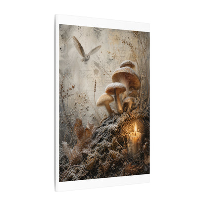 Wild Mushrooms Texture Canvas Art | Elegant Japandi Art