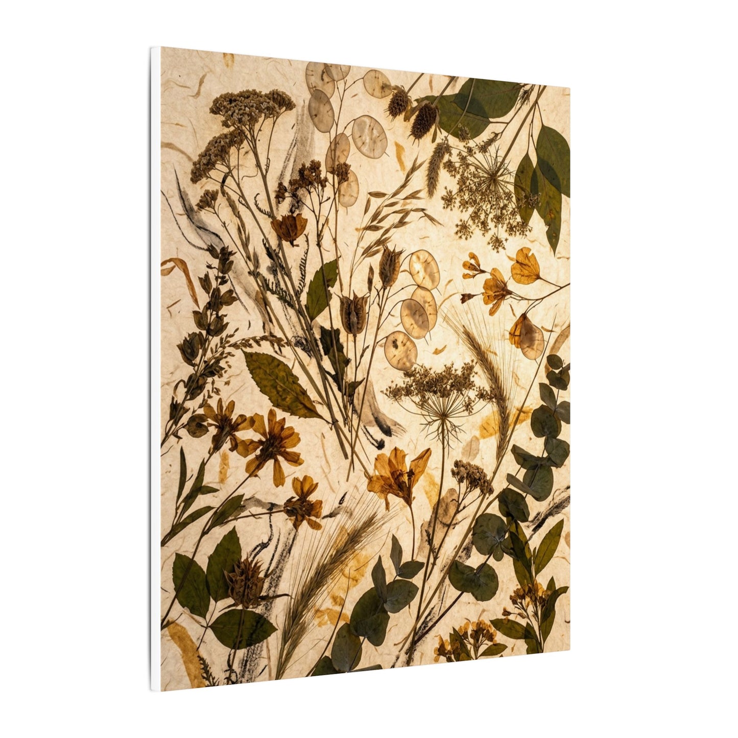 Dried Flowers Summer Canvas Art | Japandi Neutral Design