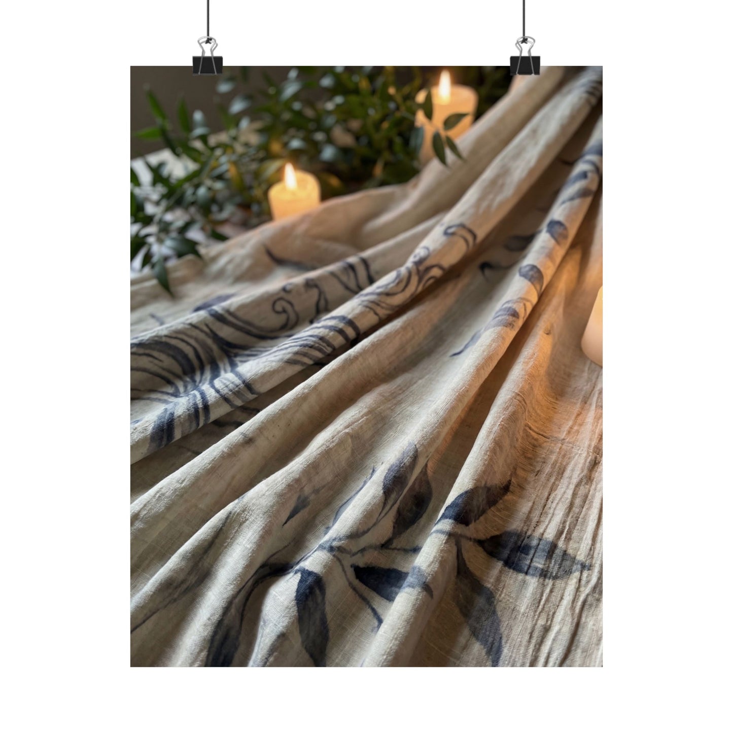Silk Drape Wall Art Print | Summer Japandi Japanese Pattern Art Art Print