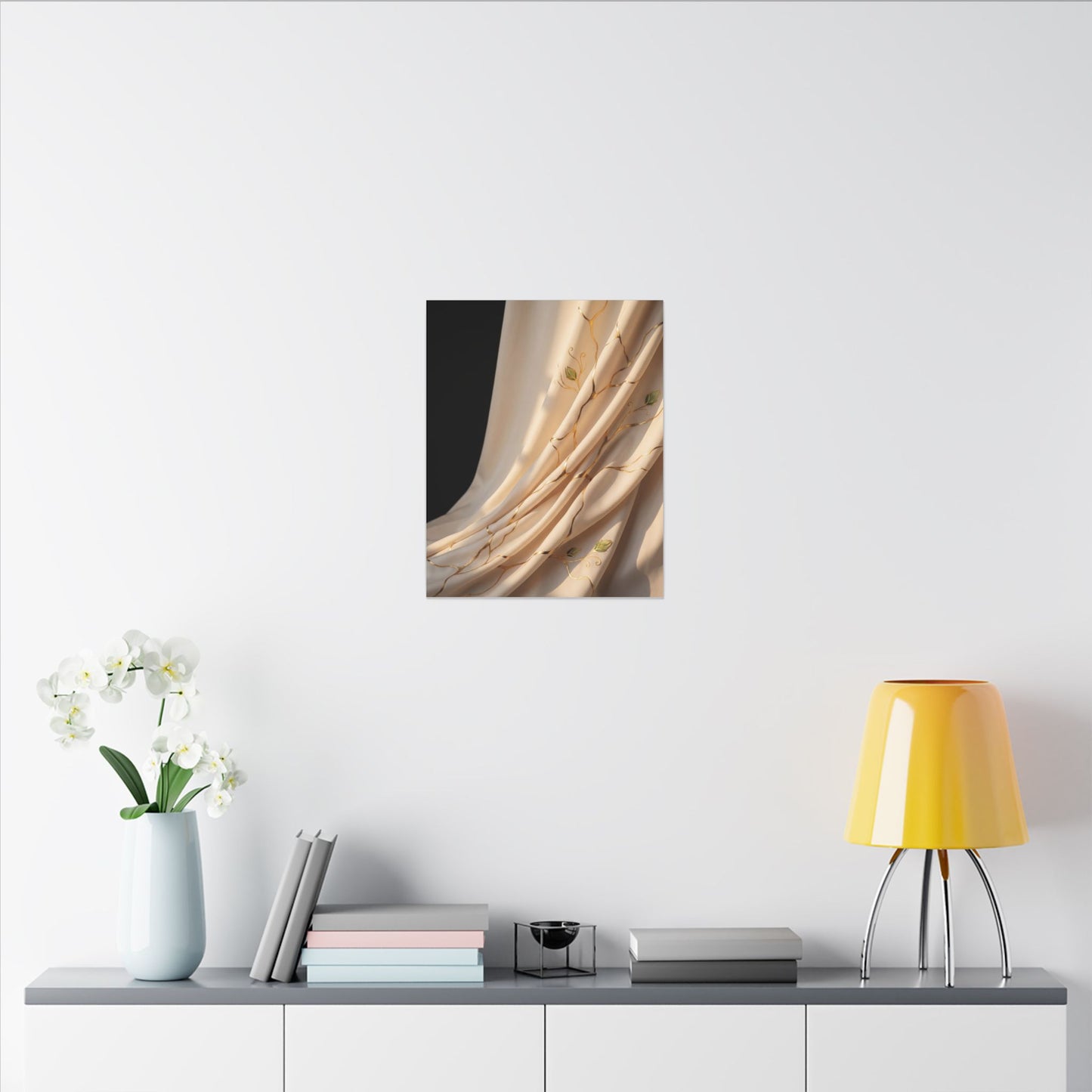 Golden Hour Silk Drape Canvas Art - Kintsugi Fukinsei