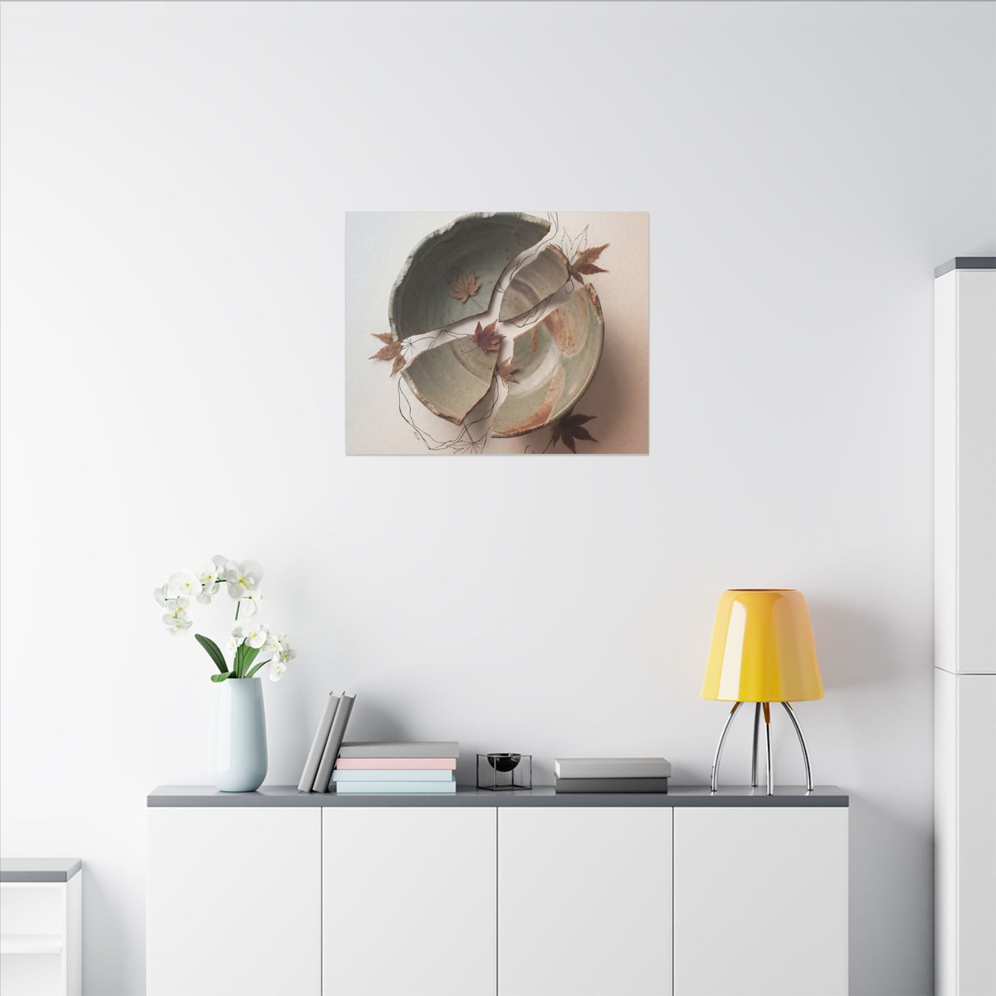 Dawn Ceramic Bowl Canvas Art - Japandi Fukinsei