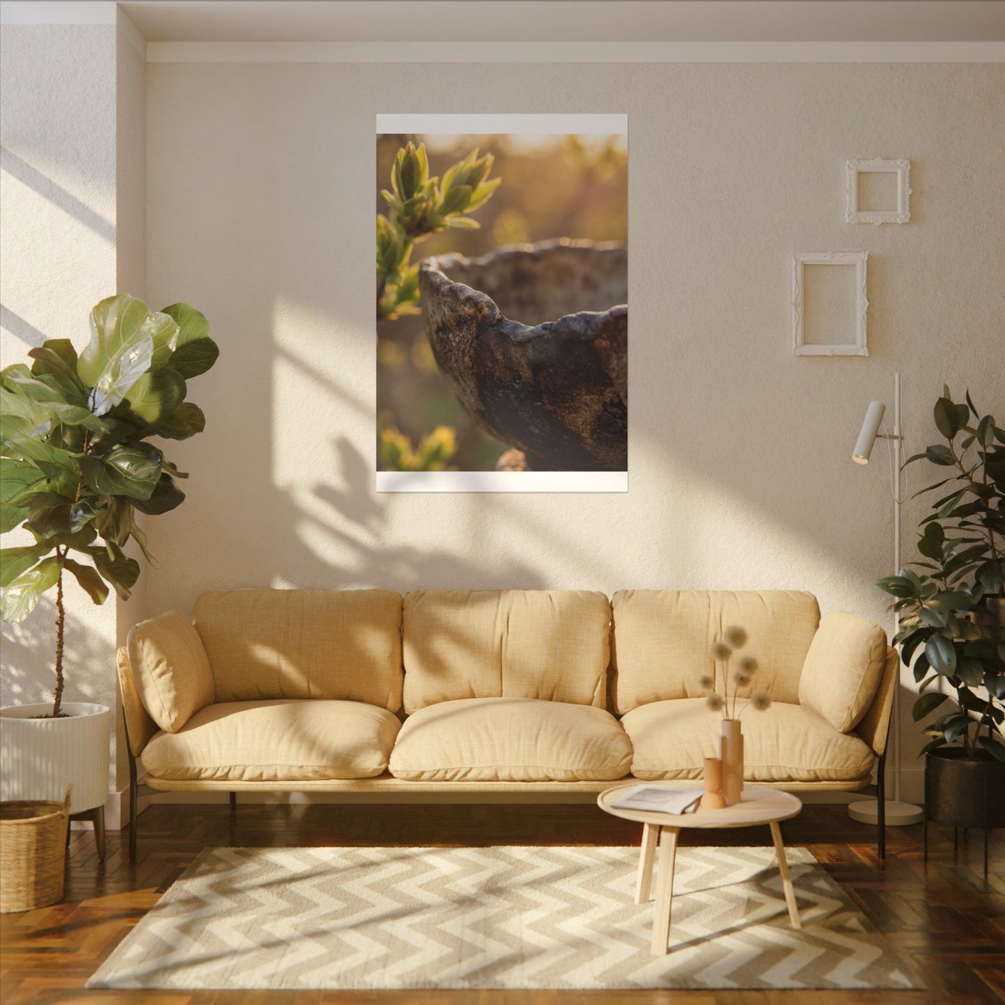 Golden Hour Ceramic Bowl Canvas Art - Dark Japandi Ma