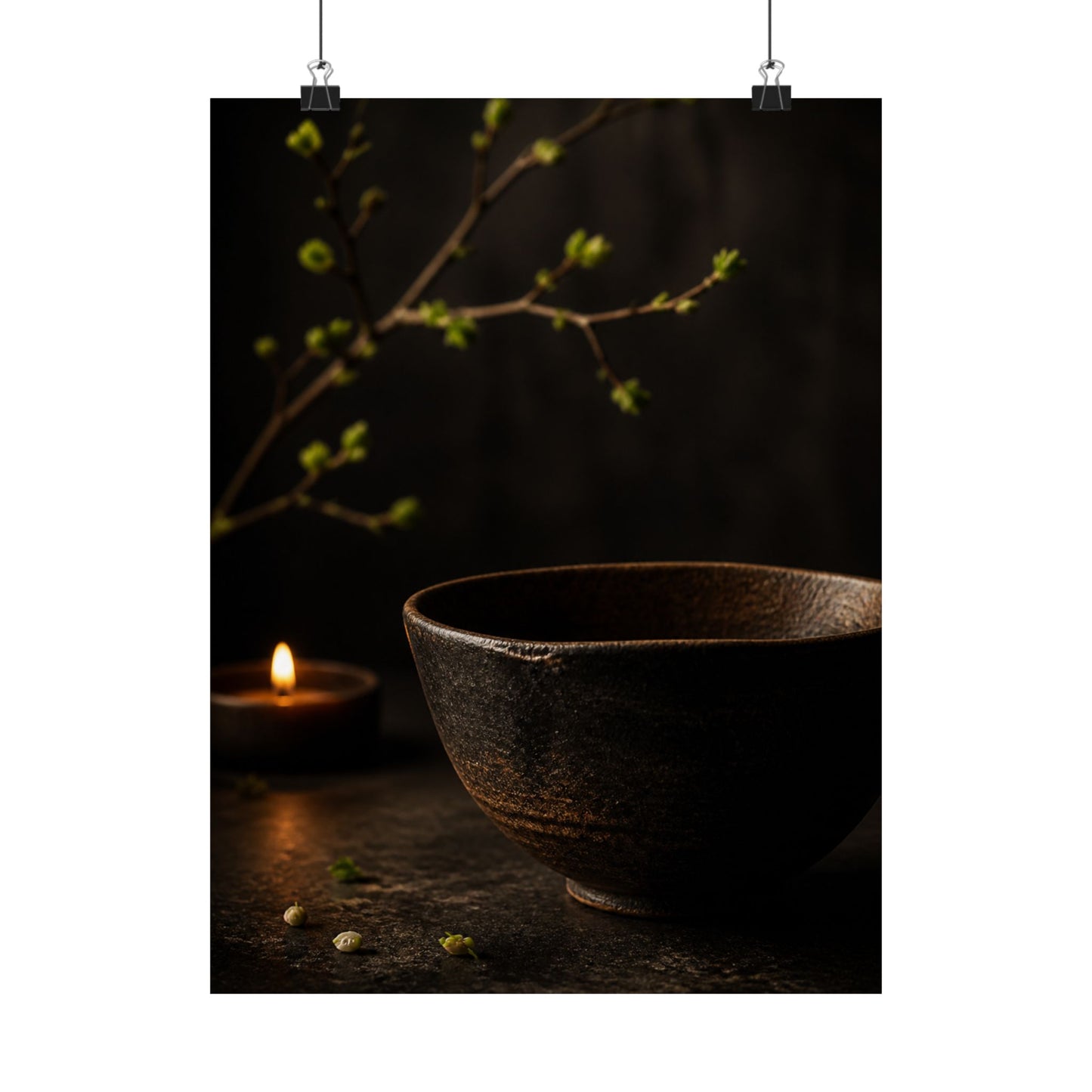 Spring Ceramic Bowl Shadow Zen Wall Art Print | Atmospheric Decor