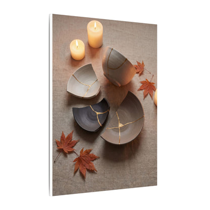 Candlelight Broken Pottery Canvas Art - Japandi Ma