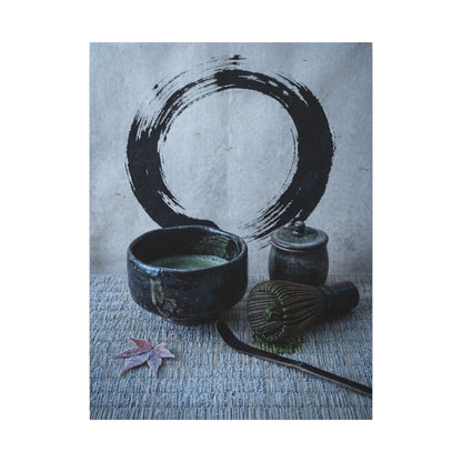 Tea Ceremony Canvas Art | Winter Zen Enso Art