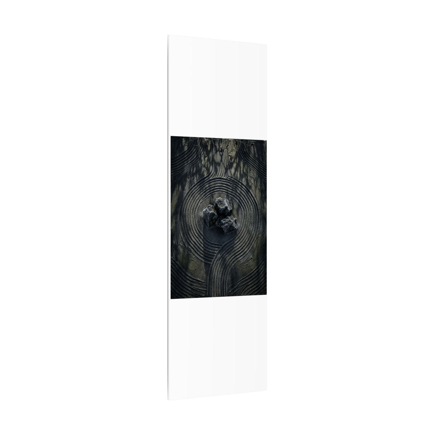 Moody Rock Garden Canvas Art - Dark Texture Dark Japandi