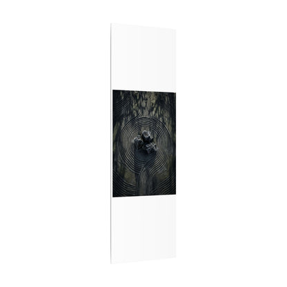 Moody Rock Garden Canvas Art - Dark Texture Dark Japandi
