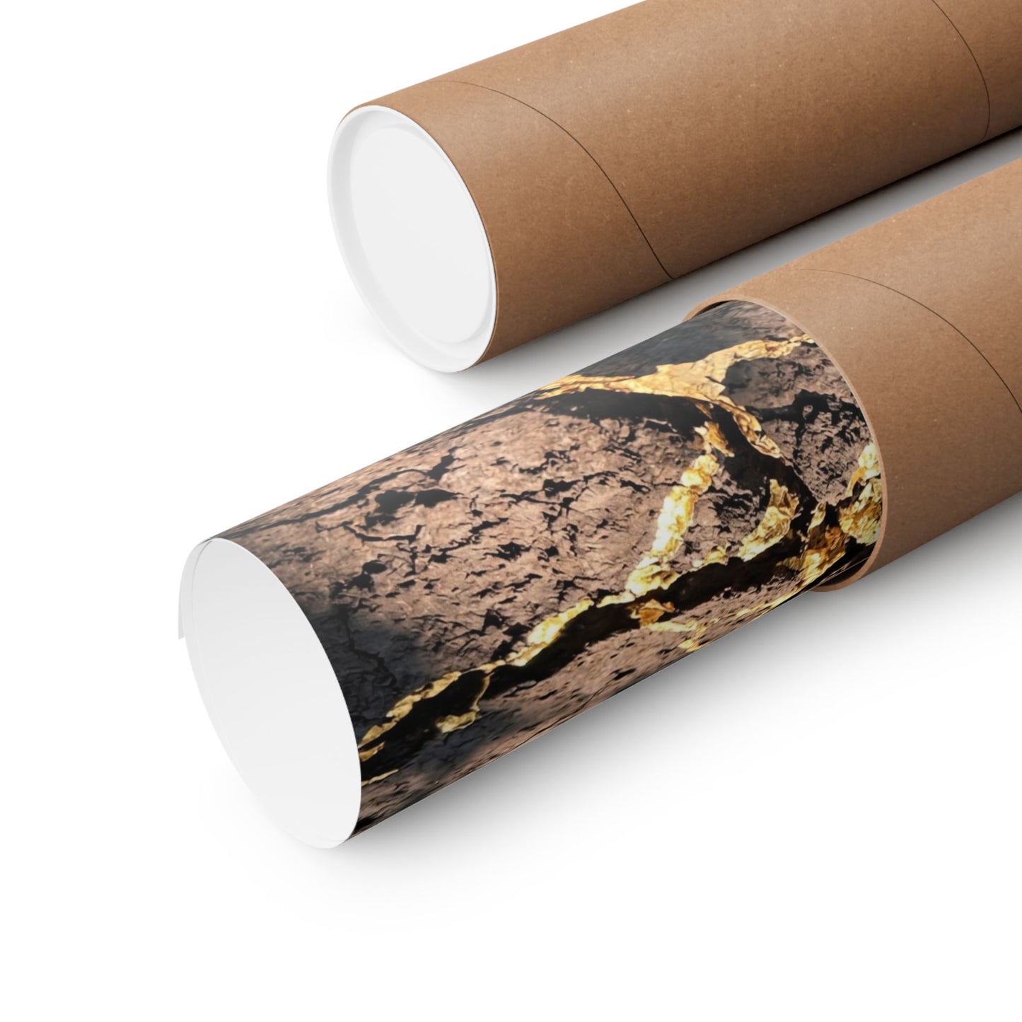 Cracked Earth Wall Art Print | Summer Kintsugi Gold Repair Art