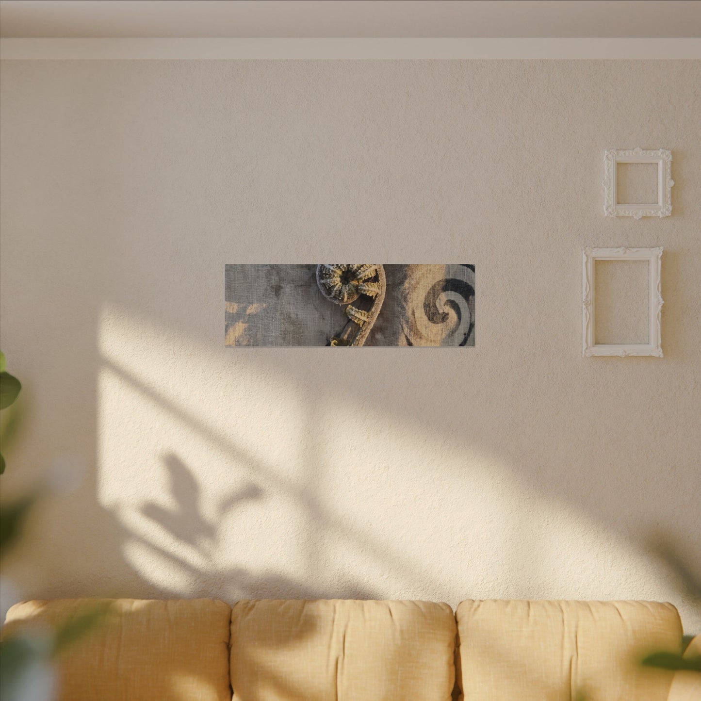 Fern Unfurling Canvas Art | Winter Japandi Japanese Pattern Art